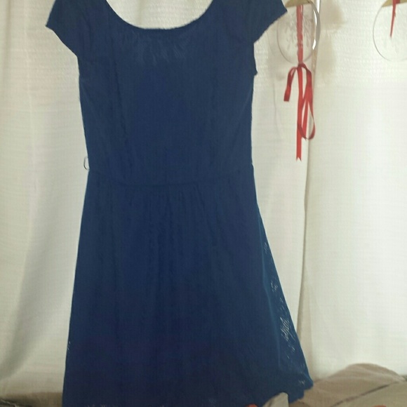 Dark blue,Capped sleeve dress
