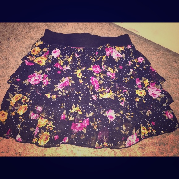 Polka Dot & Floral Skirt