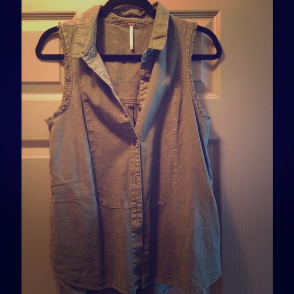 Free People Dark Green Vest