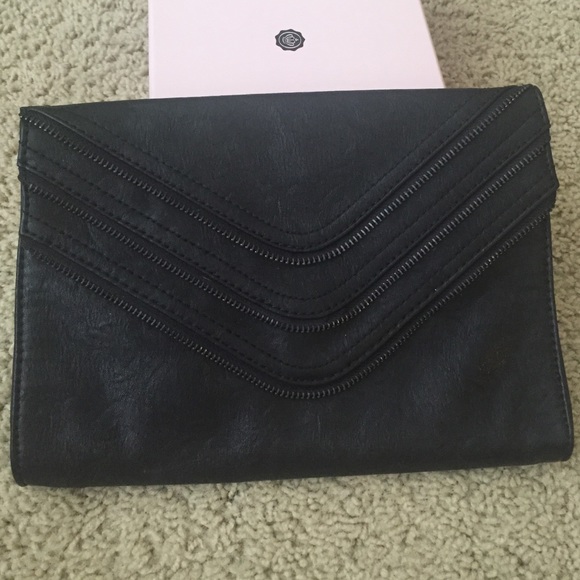 Black zippered clutch