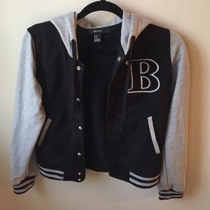 Black and grey Varsity sweatshirt