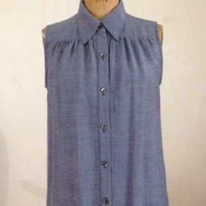 Cabi blue Drape Back Blouse