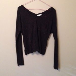 Long sleeved brown crop top