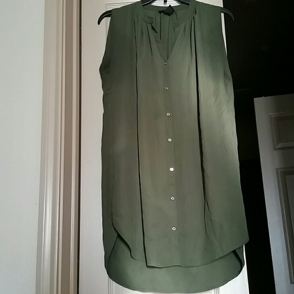 Long Sleeveles Green Sheer V-Neck Top or Dress