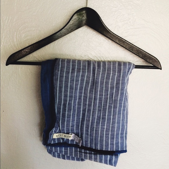 Lucky Brand Long striped blue scarf