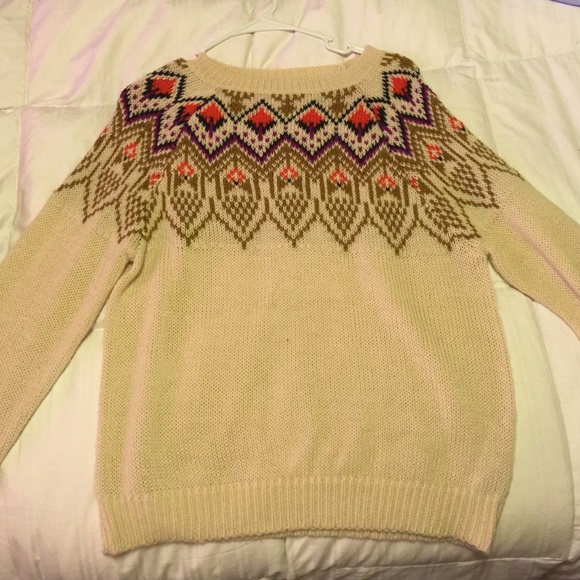 Cream Sweater with Aztec top