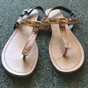 dV by dolce vita sandals with gold accents