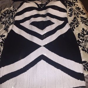 Black strapless sequin dress