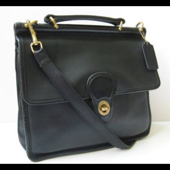 SOLD Vintage leather black Coach Briefcase