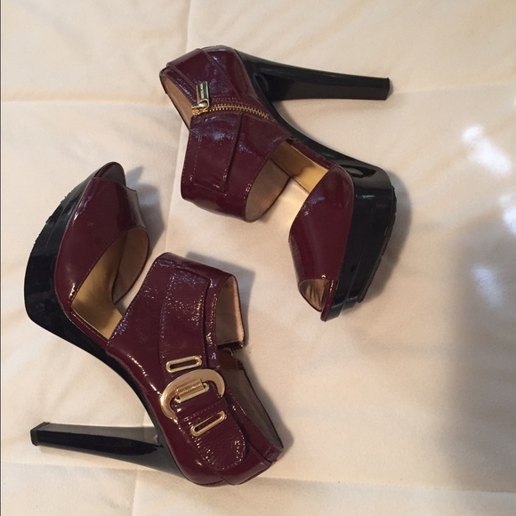 Michael Kors burgundy patent leather heels