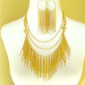 Sexy Gold Statement Necklace Set