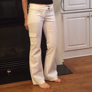 WHBM white flare leg pants