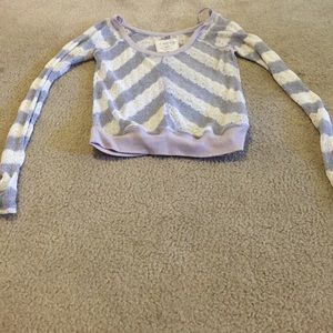 Lavender and white striped sweater