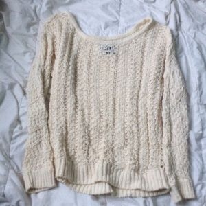 cream loose knit sweater