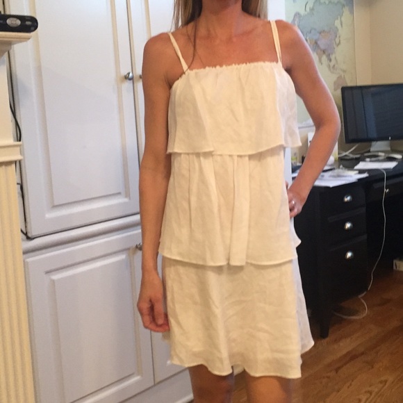 J. Crew Dresses & Skirts - JCrew white linen ruffled dress