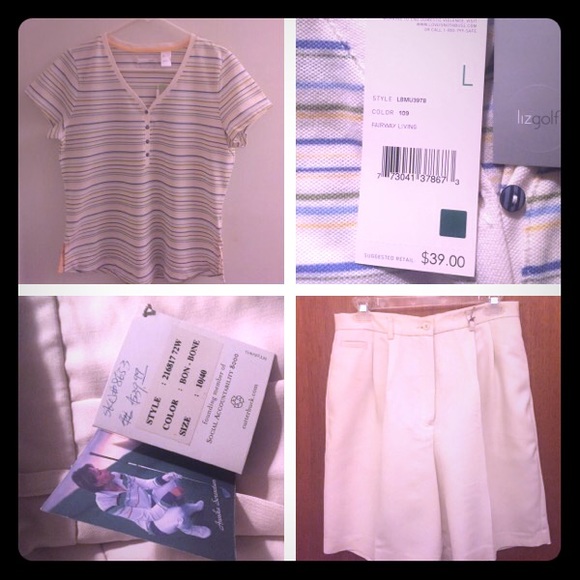 NWT Golf Shirt by Liz Golf & Cutter & Buck Shorts