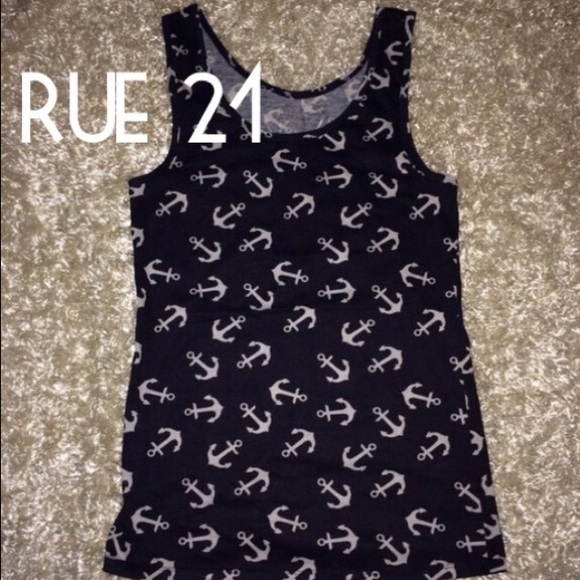 Navy blue anchor tank