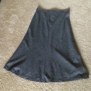 Grey tweed mid length skirt