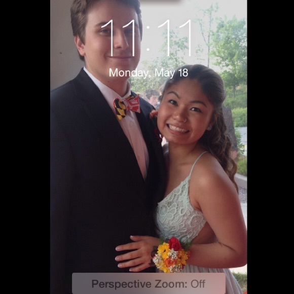 mint blue pastel backless crochet lace maxi dress - Picture 3 of 4