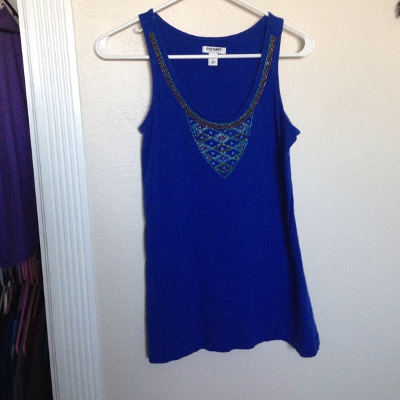 Old navy blue beaded top