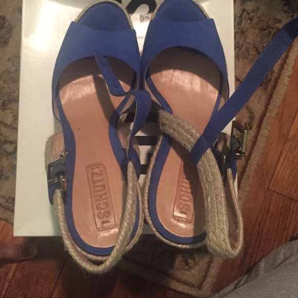 Schutz platform espadrille wedged sandals
