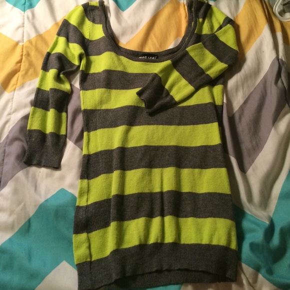 Green and grey sweater