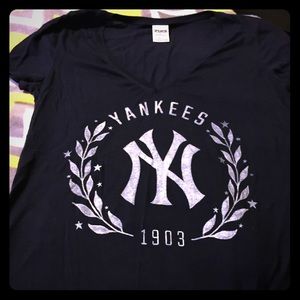 PINK Yankees tissue tee