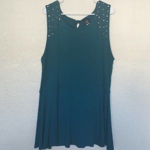 Turquoise studded peplum top