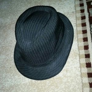 Black Pinstripe fedora hat