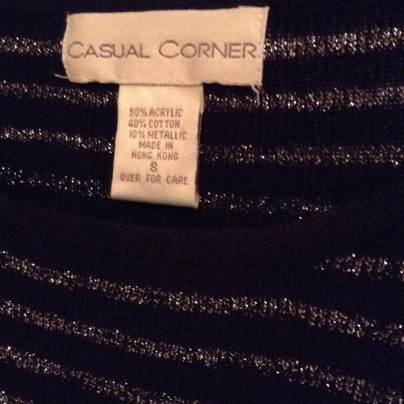 Black and Sparkly Silver Striped Sweater - Picture 2 of 2