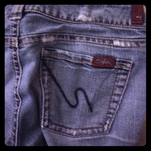 Silver jeans soft with worn holes (in pictures)