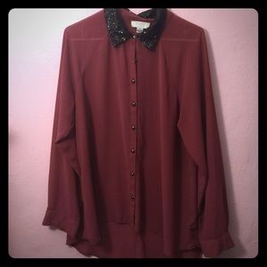 Sparkle collar shirt