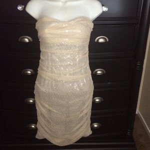 Express Metallic Sequin Scrunch Dress