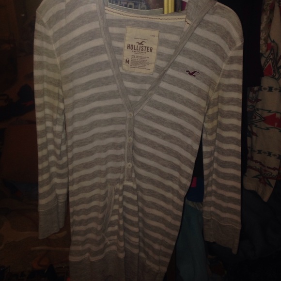 Grey and white striped shirt