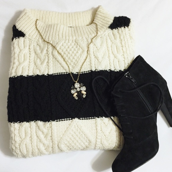 JCREW Handknit Wool Cable Sweater