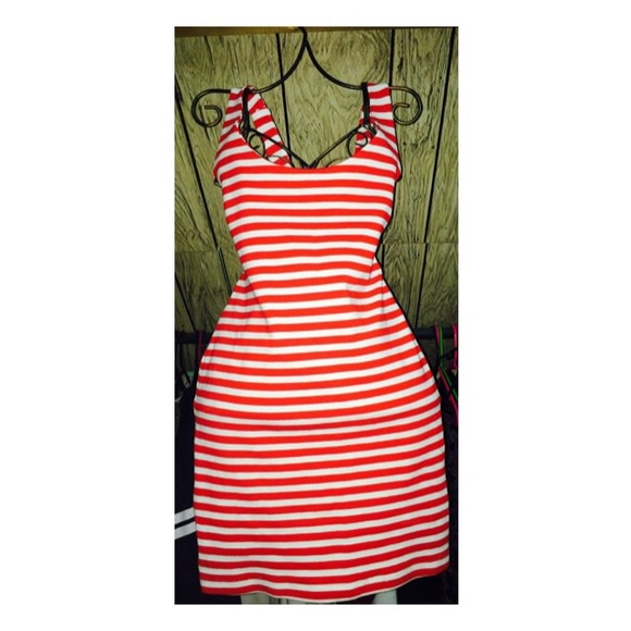 Zara Red & White Stripped Dress