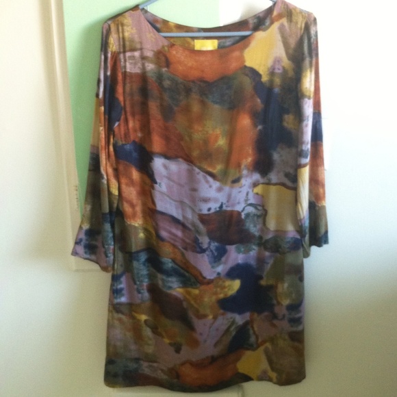 Anthropologie abstract water color shift dress