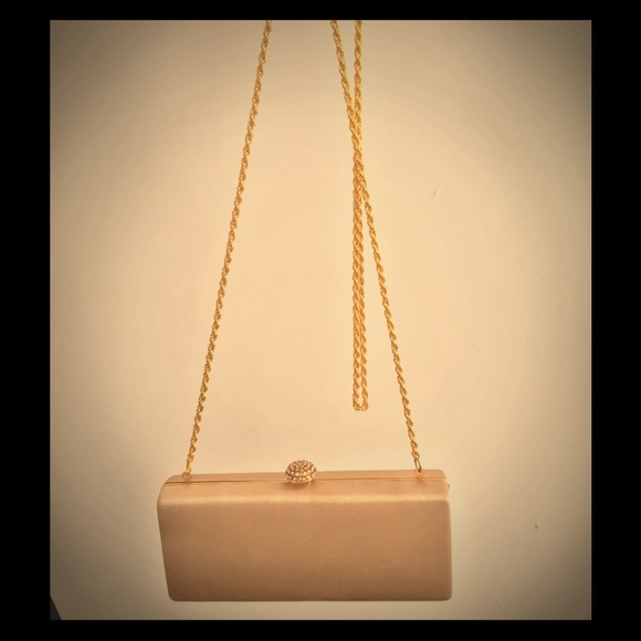 Gold Satin Evening Clutch