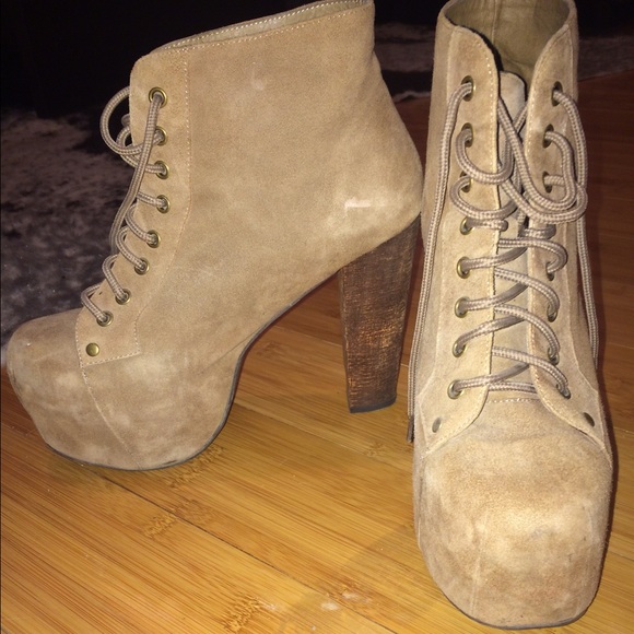 Jeffrey Campbell "Lita" booties - taupe suede