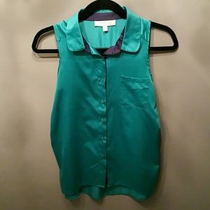 Sleeveless satin blouse