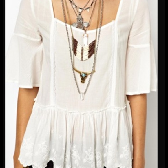 Free people lemon drop peplum flared bell sleeves