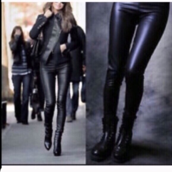 Pants - High waist faux leather leggings