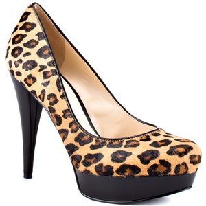 leopard print GUESS heels.