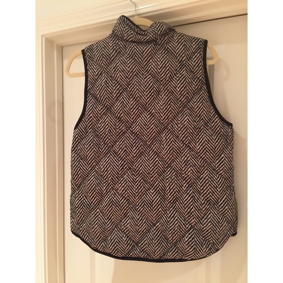 EDITORS PICK! j crew PUFFY VEST HERRINGBONE - Picture 2 of 3