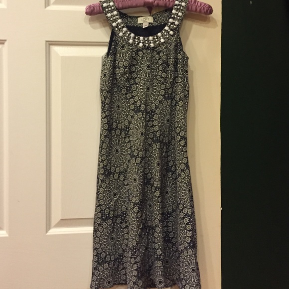 Loft 100% silk knee length dress
