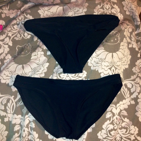 Two black bikini bottoms