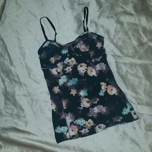 Decree floral vintage corset cami tank top