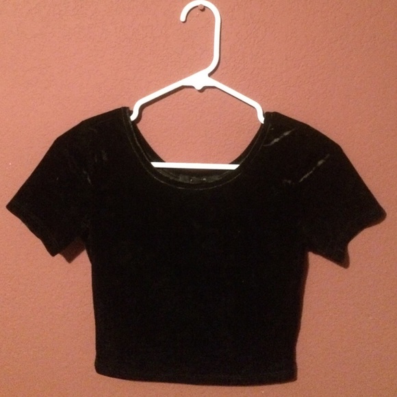 black velvet crop top