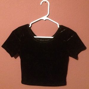 black velvet crop top