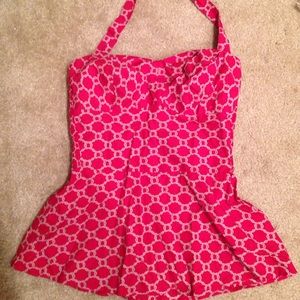 Anthropologie peplum halter tank